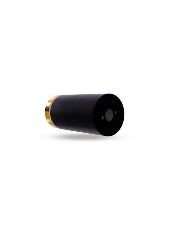 Jana Light Empty Black Aluminum Cylinder with Gold Ring & Acrylic Edge, 15×7 cm – Jana Light JN455 - Image 4